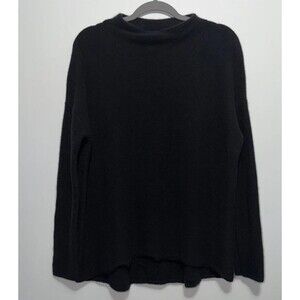 Vince Sweater Women's S Plush Cashmere Funnel Neck Black Oversized Boxy